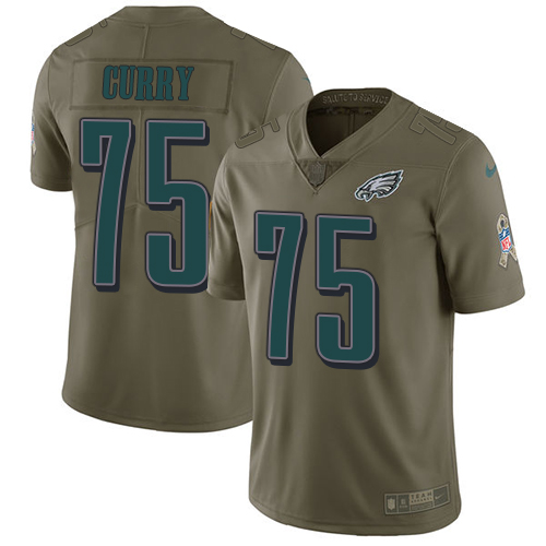 Nike Eagles #75 Vinny Curry Olive Youth Stitched NFL Limited Salute to Service Jersey